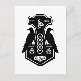 Pagan Celtic Norse Thors Hammer Postkarte