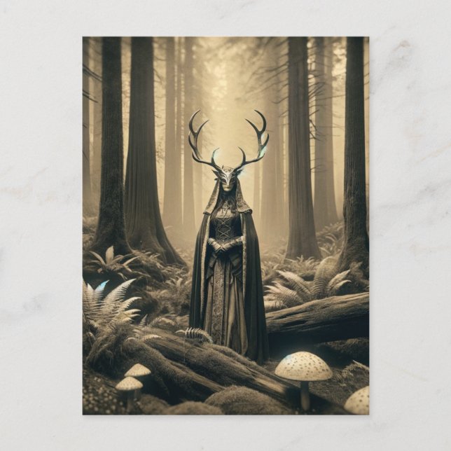 Pagan Elen of the Ways Sepia Postkarte (Vorderseite)