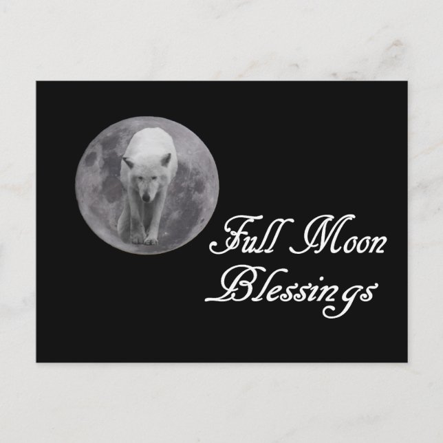 Pagan Full Moon Sessings Wolf Moon Postkarte (Vorderseite)