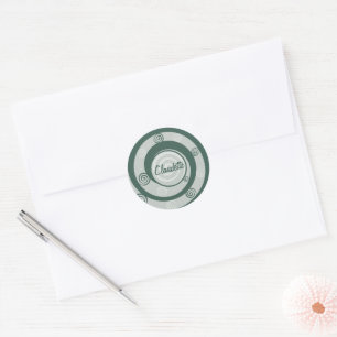 Pagan Goddess Spirals Green Personalisiert Runder Aufkleber