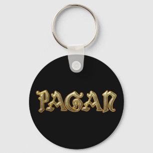 Pagan Gold Key Chain Fob Wiccan Schlüsselanhänger