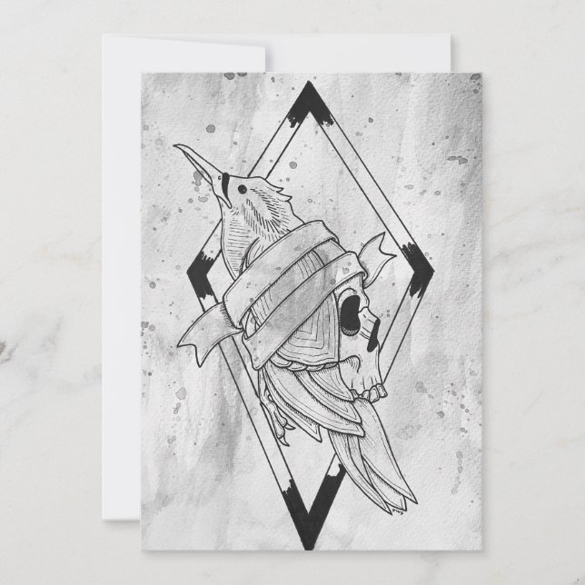 Pagan Gothic Skull Art Feiertagskarte (Vorderseite)