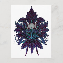 Pagan Green Man Triple Moon Wiccan Postkarte