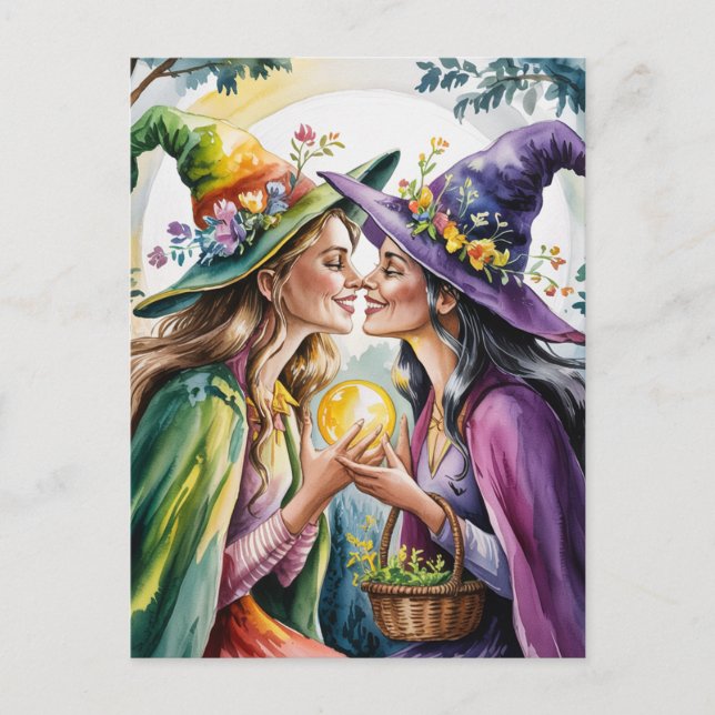 Pagan Lesbian Hexen Postkarte (Vorderseite)