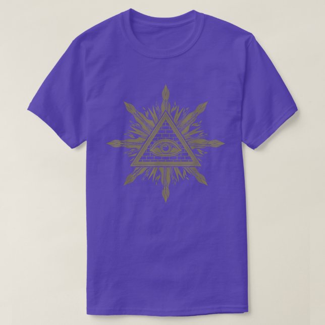 Pagan Occult Witchcraft Okkultismus Pyramid All Se T-Shirt (Design vorne)