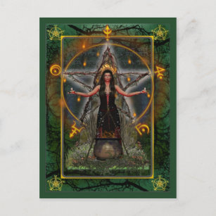 Pagan Postcard - Zauberhexe "Grün ~ Erde" Postkarte