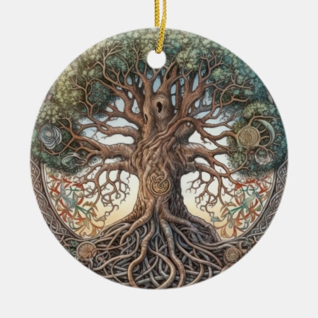 Pagan Tree of Life Keramik Ornament (Vorne)