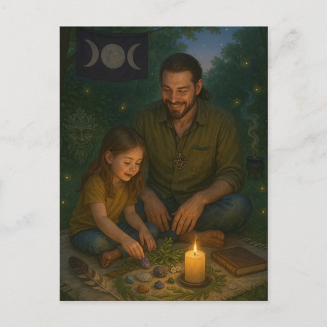 Pagan Vatertag Segen Postkarte (Vorderseite)