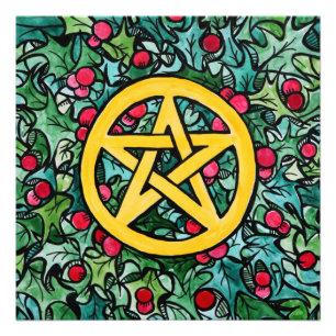 Pagan Weihnachten Pentagram Fotodruck
