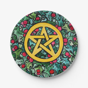 Pagan Weihnachten Pentagram Pappteller