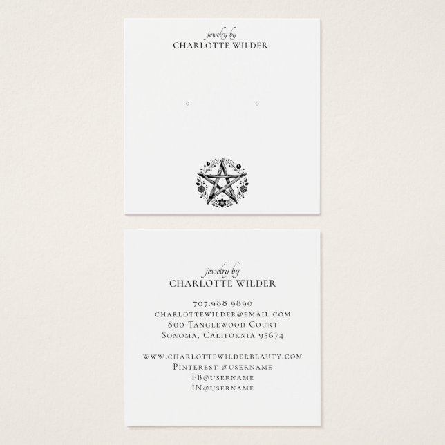 Pagan Wiccan Pentagramm Juwelierring (Vorne & Hinten)