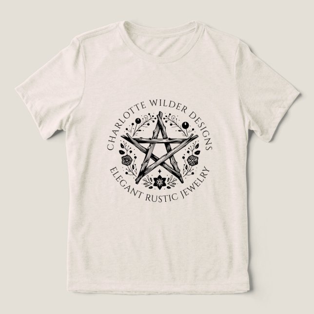 Pagan Wiccan Rustic Kraft Jewelier Designer Tri-Blend Shirt (Design Vorderseite)