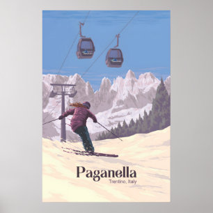 Paganella-Ski Resort Reiseplakat Poster