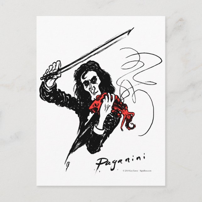 Paganini color3 b&w&red 300dpi postkarte (Vorderseite)
