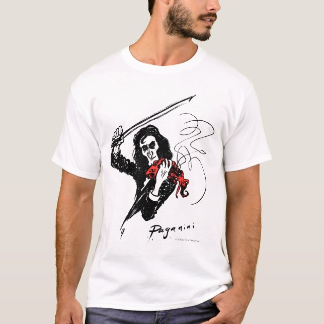 Paganini, das einen roten Violine T - Shirt spielt (Vorderseite)