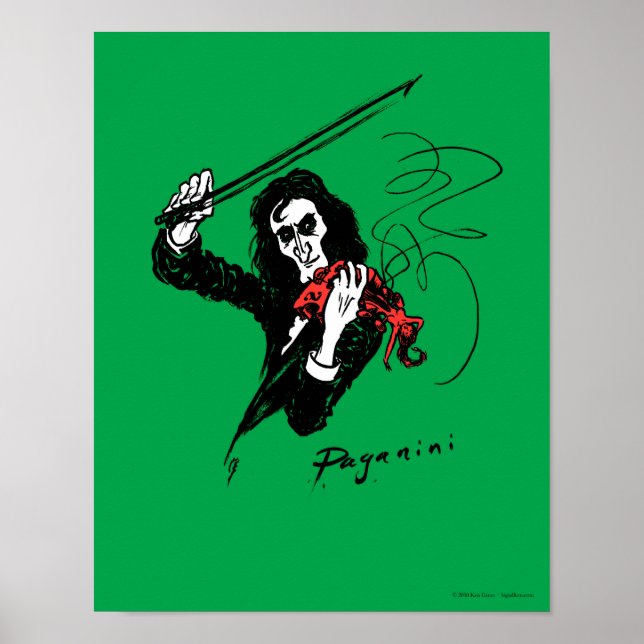 Paganini spielt eine rote Geige 11x14 Poster (Vorne)