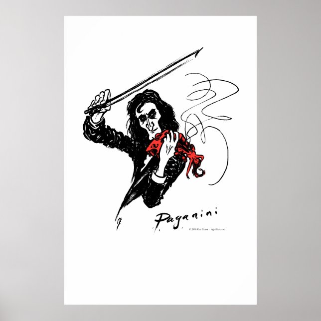 Paganini spielt rote Violine Poster (Vorne)