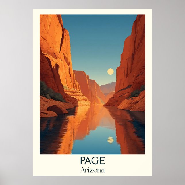 Page Arizona Vintage Travel Poster | Retro Horsesh (Vorne)