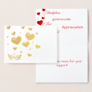 Pageant Crown & Hearts Vielen Dank Card Gold Foil Folienkarte