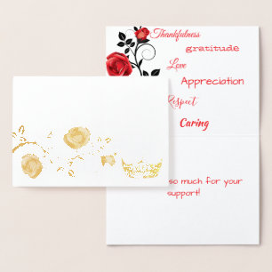 Pageant Crown & Rose Rebstock Danke Card Gold Foil Folienkarte
