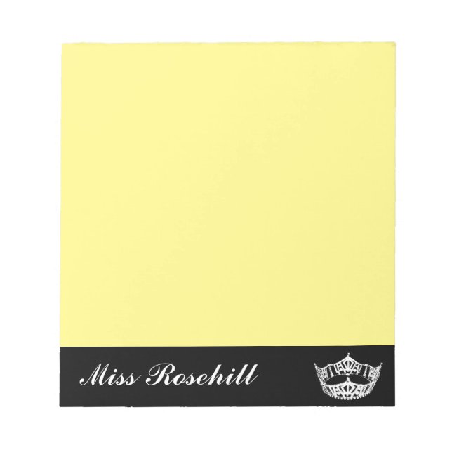 Pageant Crown & Title Notepad Notizblock (Vorderseite)