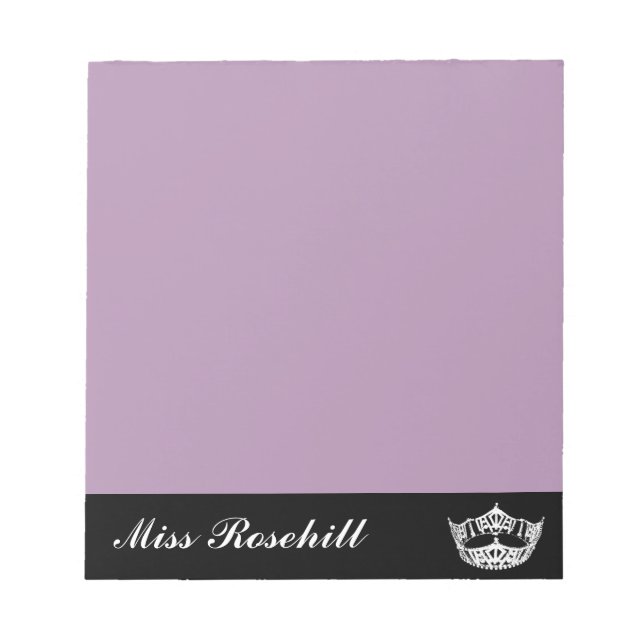 Pageant Crown & Title Notepad Notizblock (Vorderseite)