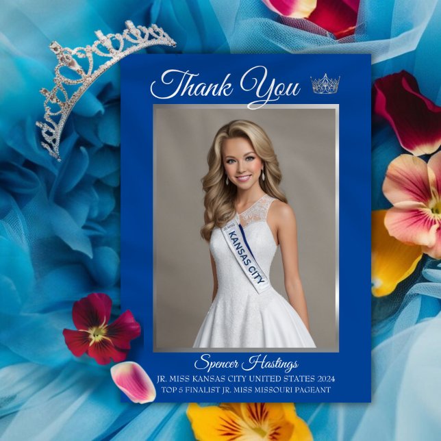 Pageant Essentials Danke Karte (Show your appreciation to supporters with a custom pageant thank you card featuring your photo)