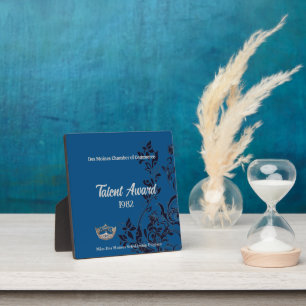 Pageant Floral Silver Crown Acrylic Award Fotoplatte