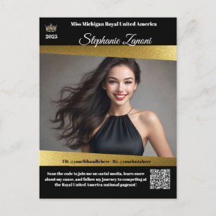 Pageant Promo Autograph Card Gold Shine   QR-Code Postkarte