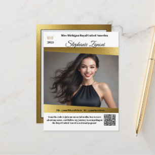 Pageant Promo Autograph Card Gold Shine QR-Code Postkarte