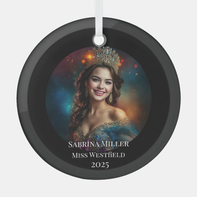 Pageant Queen Glass Christmas Ornament (Vorderseite)