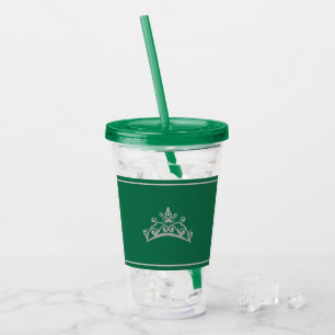 Pageant Silver Tiara Crown Acrylic Tumblers Acryltrinkbecher