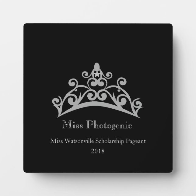 Pageant Silver Tiara Crown Fotogene Plaque Fotoplatte (Vorderseite)