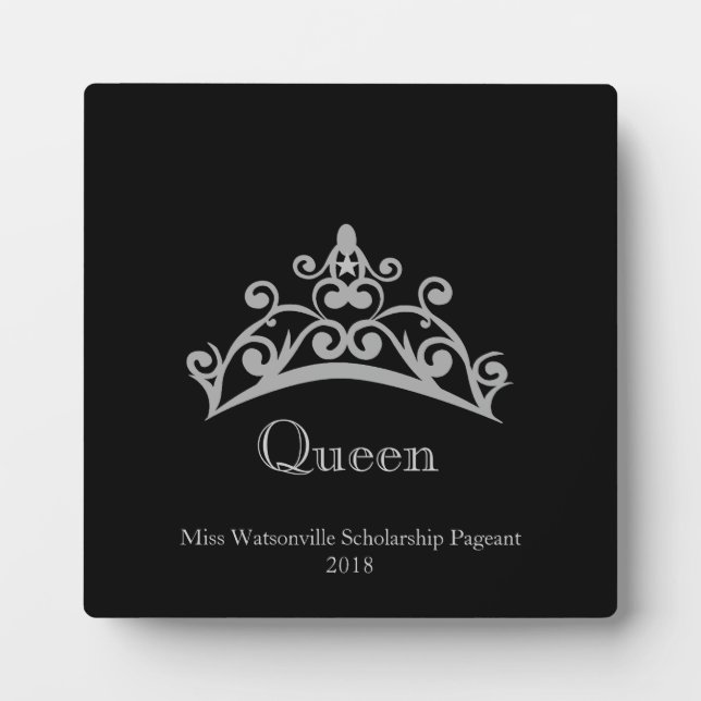 Pageant Silver Tiara Crown Queen Plaque Fotoplatte (Vorderseite)