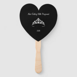 Pageant Tiara Crown Paddle Fan Fächer