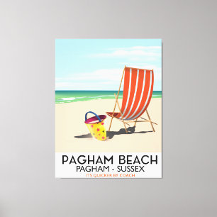Pagham Beach Sussex Vintage Reiseplakat Leinwanddruck