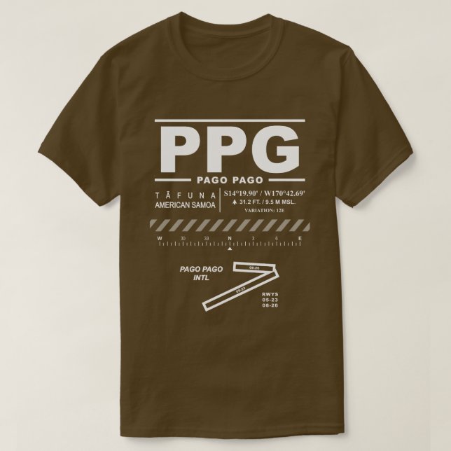 Pago Pago International Airport PPG T-Shirt (Design vorne)