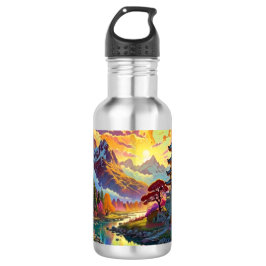 Pagoda and Coloured Landscape  Edelstahlflasche