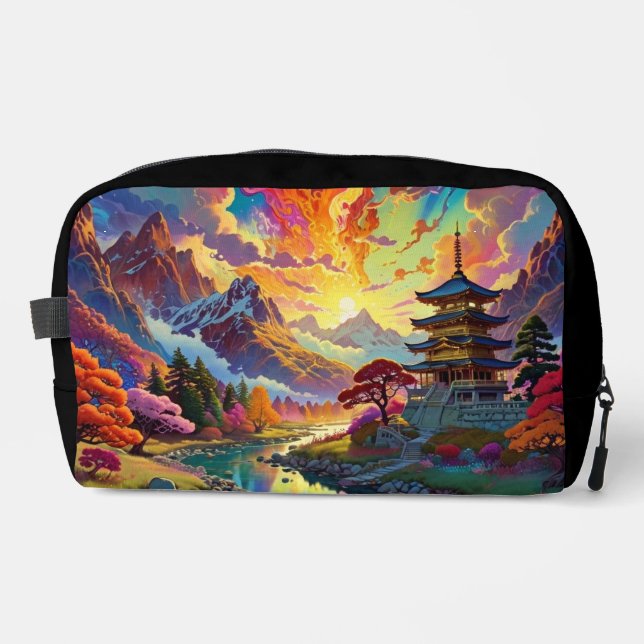 Pagoda and Coloured Landscape Waschbeutel (Vorderseite)