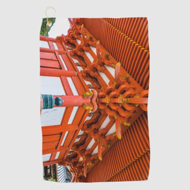 Pagoda Bottom up Perspektive, Miyajima Golfhandtuch (Vorderseite)