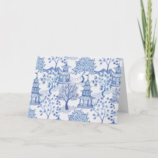 Pagoda Forest Blue und White Karte (Vorderseite)