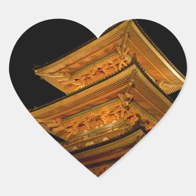 Pagoda Japan Kyoto Herz-Aufkleber (Vorderseite)