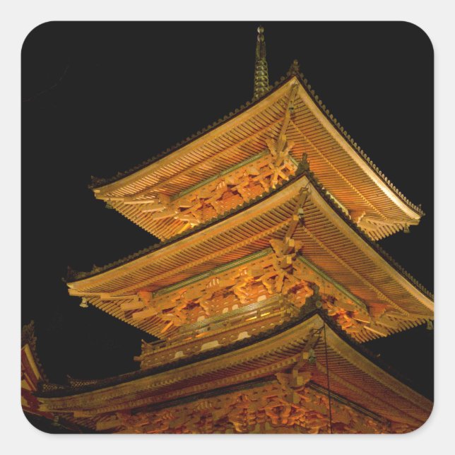 Pagoda Japan Kyoto Quadratischer Aufkleber (Vorderseite)