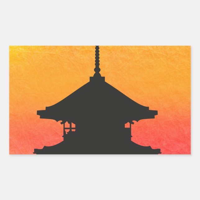 Pagoda Japan Kyoto Rechteckiger Aufkleber (Vorderseite)