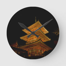Pagoda Japan Kyoto Runde Wanduhr