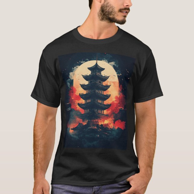 Pagoda Logo Symbol1 Digitale Kunst T-Shirt (Vorderseite)