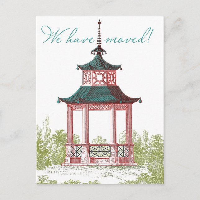 Pagode Änderung der Adresskarten Ankündigungspostkarte (Vorderseite)