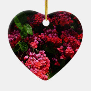 Pagode Blume farbenfroh rot und rosa Keramikornament