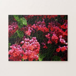 Pagode Blume farbenfroh rot und rosa Puzzle
