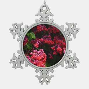 Pagode Blume farbenfroh rot und rosa Schneeflocken Zinn-Ornament